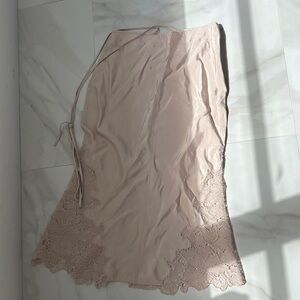 H&M Lace Trim Chemise in Soft Beige